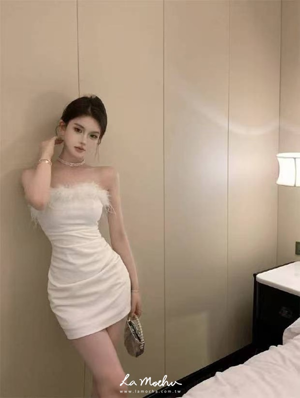後拉鍊平口洋裝